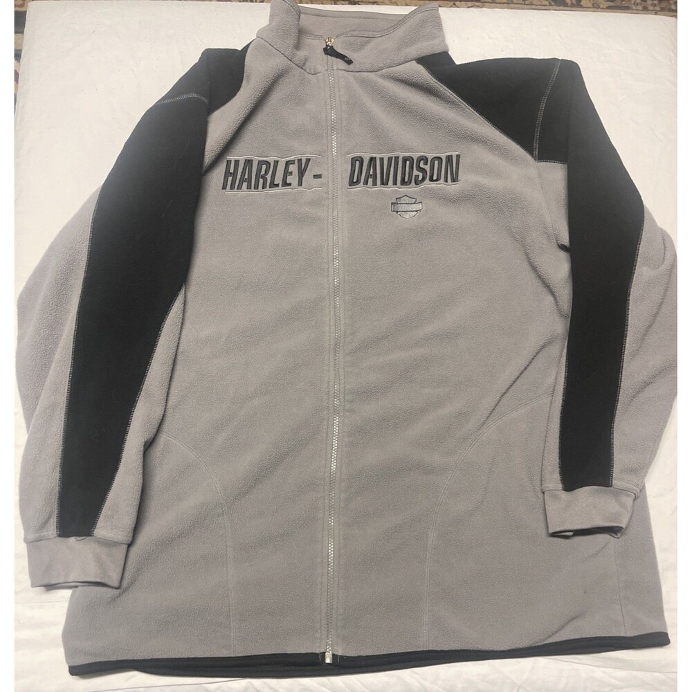 Harley-Davidson Riding Gear Jacket Mens XXL Gray & Black Fleece - Stl Gateway